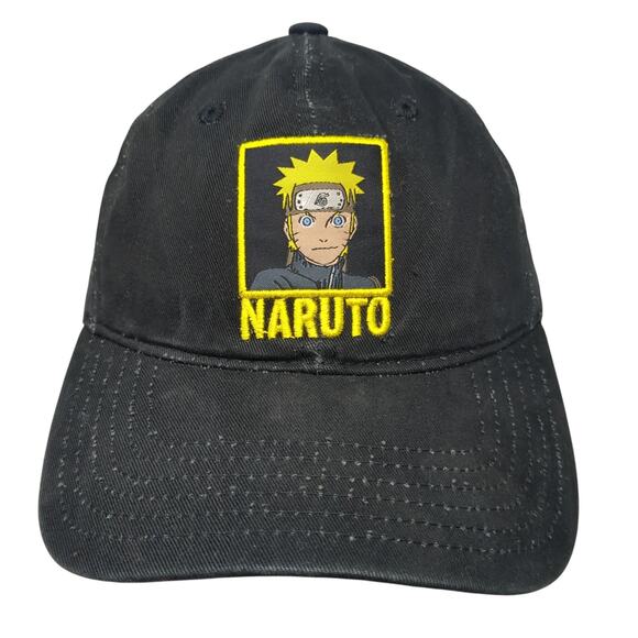 Naruto Shippuden Slideback Hat Black One Size Adjustable Embroidered - Picture 1 of 10